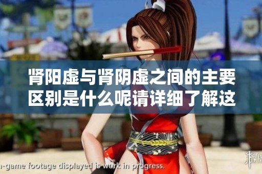 肾阳虚与肾阴虚之间的主要区别是什么呢请详细了解这一点