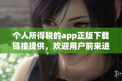 个人所得税的app正版下载链接提供，欢迎用户前来进行官方官方下载体验