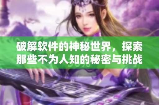 破解软件的神秘世界，探索那些不为人知的秘密与挑战