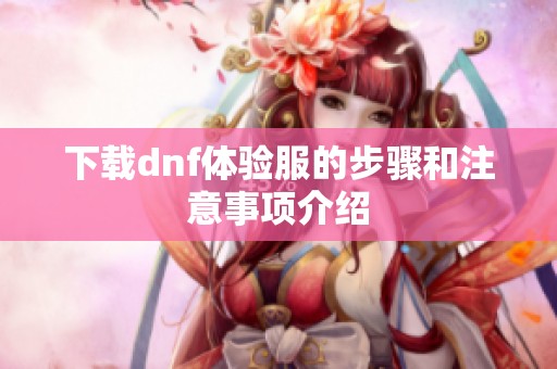 下载dnf体验服的步骤和注意事项介绍