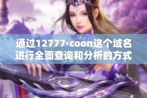 通过12777·coon这个域名进行全面查询和分析的方式