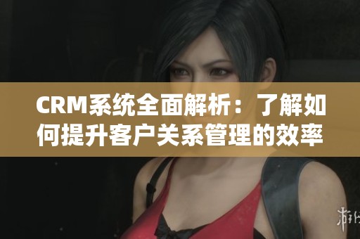 CRM系统全面解析：了解如何提升客户关系管理的效率与效果