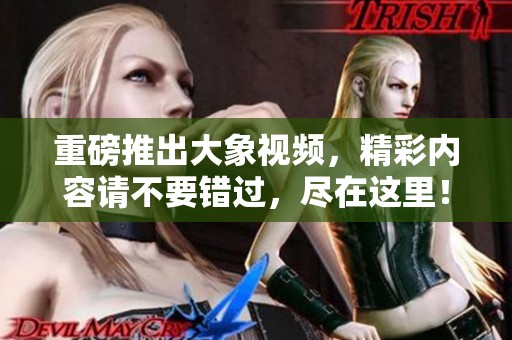 重磅推出大象视频，精彩内容请不要错过，尽在这里！