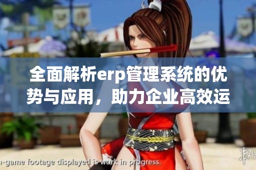 全面解析erp管理系统的优势与应用，助力企业高效运营与决策优化