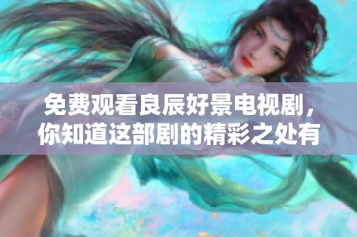 免费观看良辰好景电视剧，你知道这部剧的精彩之处有几何吗