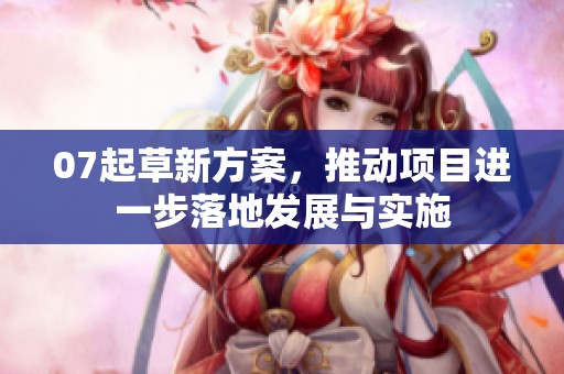 07起草新方案，推动项目进一步落地发展与实施