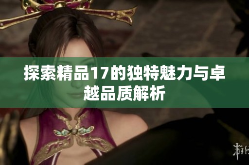 探索精品17的独特魅力与卓越品质解析