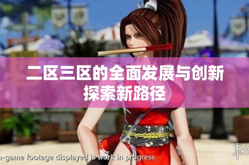 二区三区的全面发展与创新探索新路径