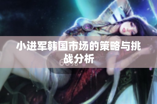 小进军韩国市场的策略与挑战分析
