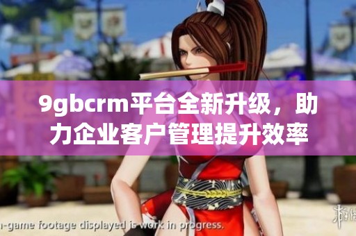 9gbcrm平台全新升级，助力企业客户管理提升效率