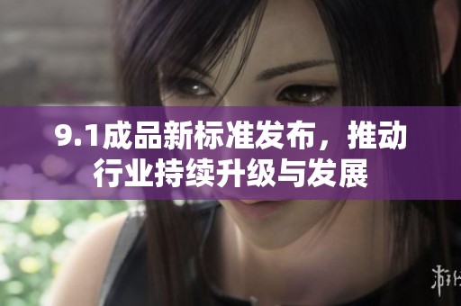 9.1成品新标准发布，推动行业持续升级与发展
