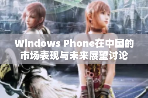 Windows Phone在中国的市场表现与未来展望讨论