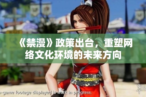 《禁漫》政策出台，重塑网络文化环境的未来方向
