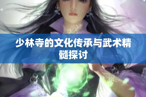 少林寺的文化传承与武术精髓探讨