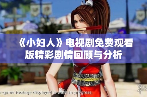 《小妇人》电视剧免费观看版精彩剧情回顾与分析