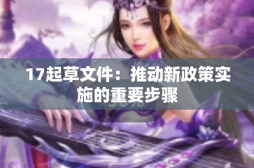 17起草文件：推动新政策实施的重要步骤