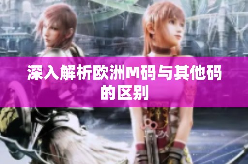 深入解析欧洲M码与其他码的区别