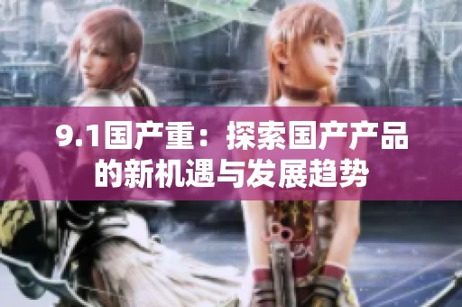 9.1国产重：探索国产产品的新机遇与发展趋势