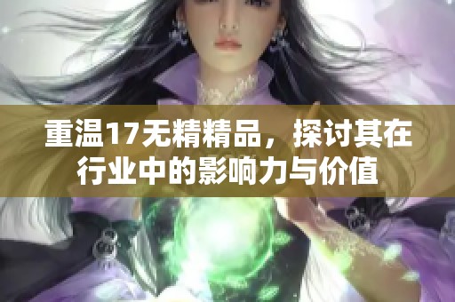 重温17无精精品，探讨其在行业中的影响力与价值