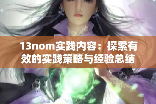 13nom实践内容：探索有效的实践策略与经验总结