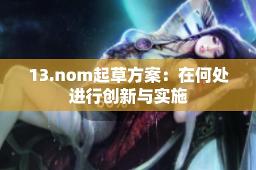 13.nom起草方案:在何处进行创新与实施 13.nom起草方案:在何处进行创新与实施