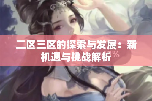 二区三区的探索与发展：新机遇与挑战解析