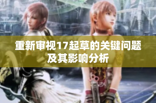 重新审视17起草的关键问题及其影响分析