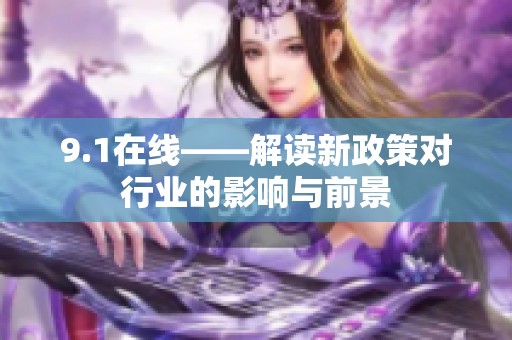 9.1在线——解读新政策对行业的影响与前景
