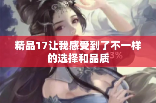 精品17让我感受到了不一样的选择和品质